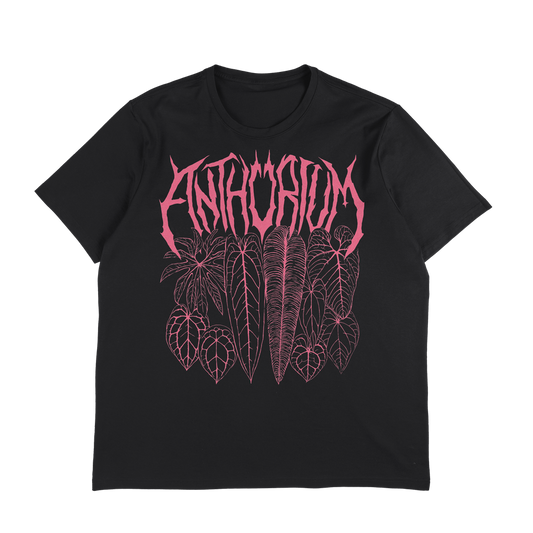 Anthurium Metal Family PINK - Black Unisex T-Shirt