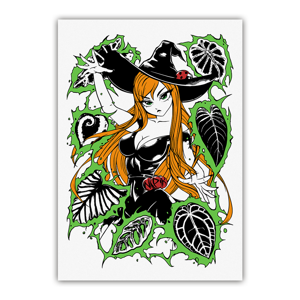 Green Witch - White Print Fine Art Print