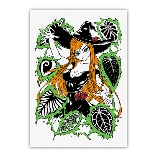 Green Witch - White Print Fine Art Print