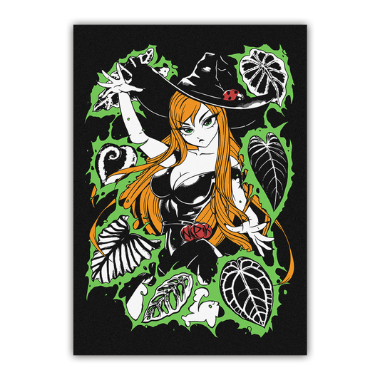 Green Witch - Black Print Fine Art Print