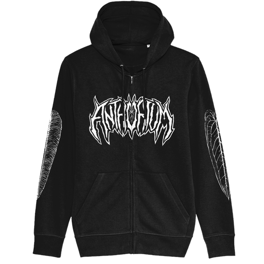 Anthurium Metal Family - Black Unisex ZIP Hoodie - Tropics' Narcotics