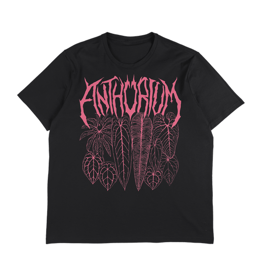 Anthurium Metal Family PINK - Black Unisex T - Shirt - Tropics' Narcotics