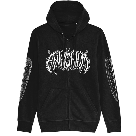 Anthurium Metal Family - Black Unisex ZIP Hoodie