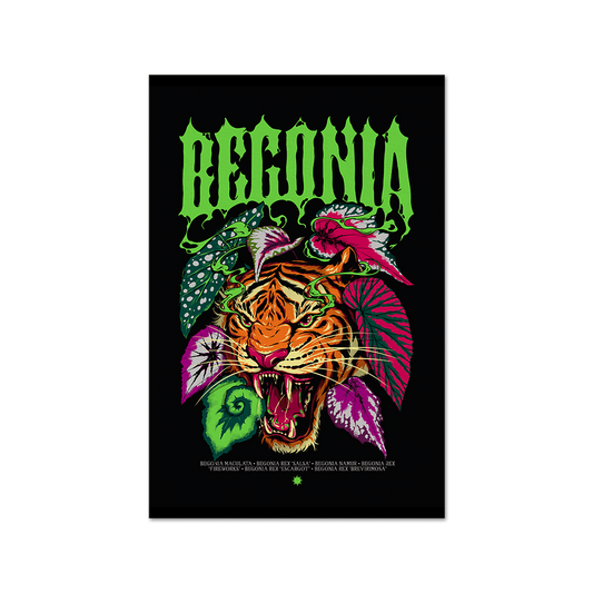 Begonia el Tigre Dark Print Fine Art Print