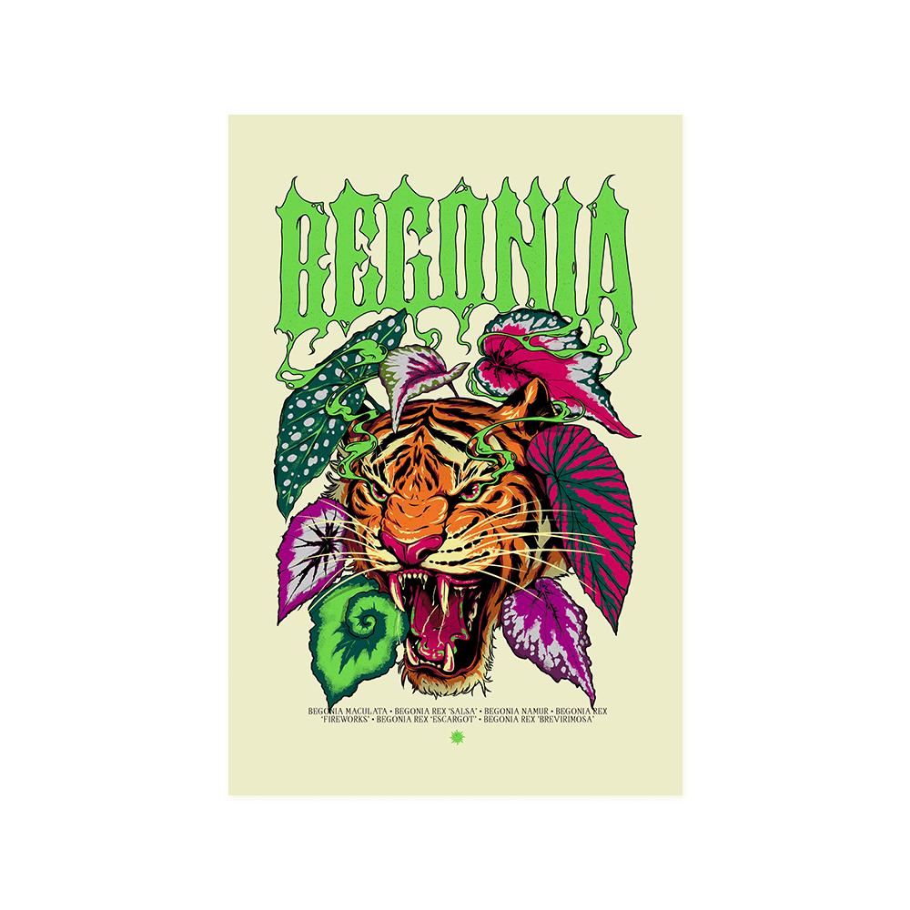 Begonia el Tigre Dark Print Fine Art Print