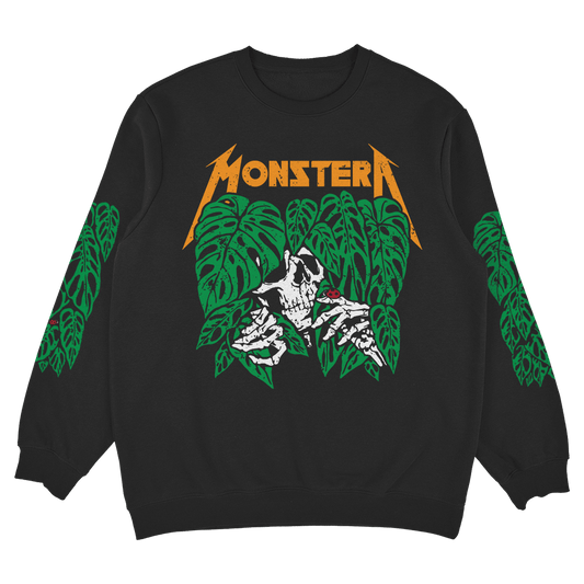 Monstera Metal Friends - Black Unisex Sweatshirt - Tropics' Narcotics